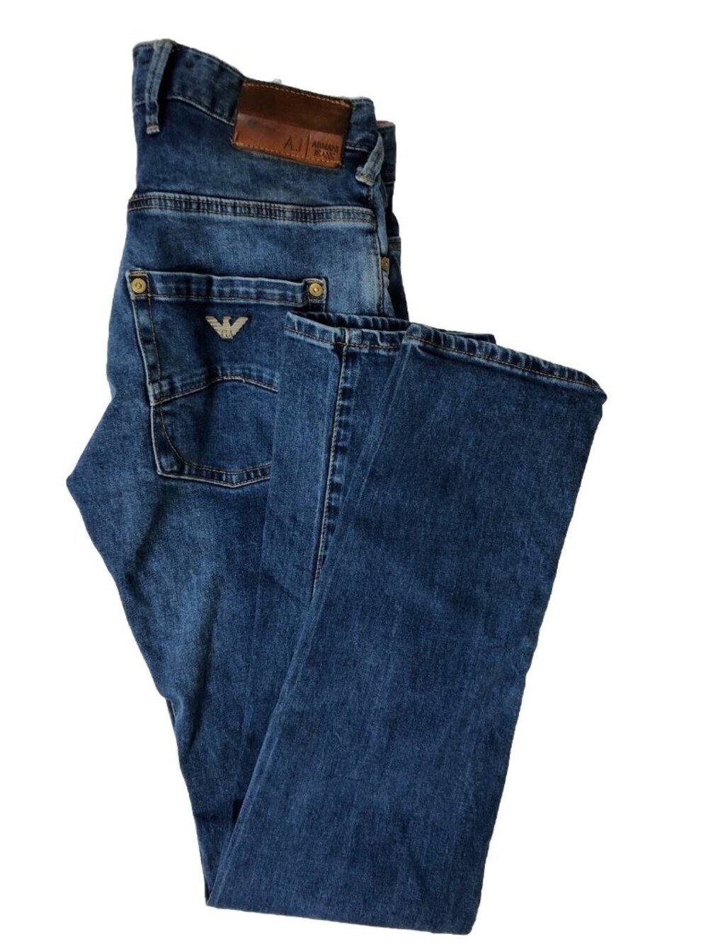 Armani Jeans AJ J29 Slim 29x34 Blue Denim Jeans Button Fly Stretch
